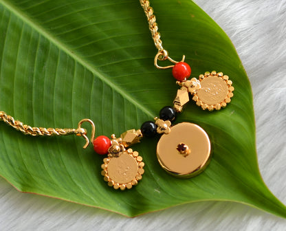 Gold tone black-coral beads Mangalyam dj-38770