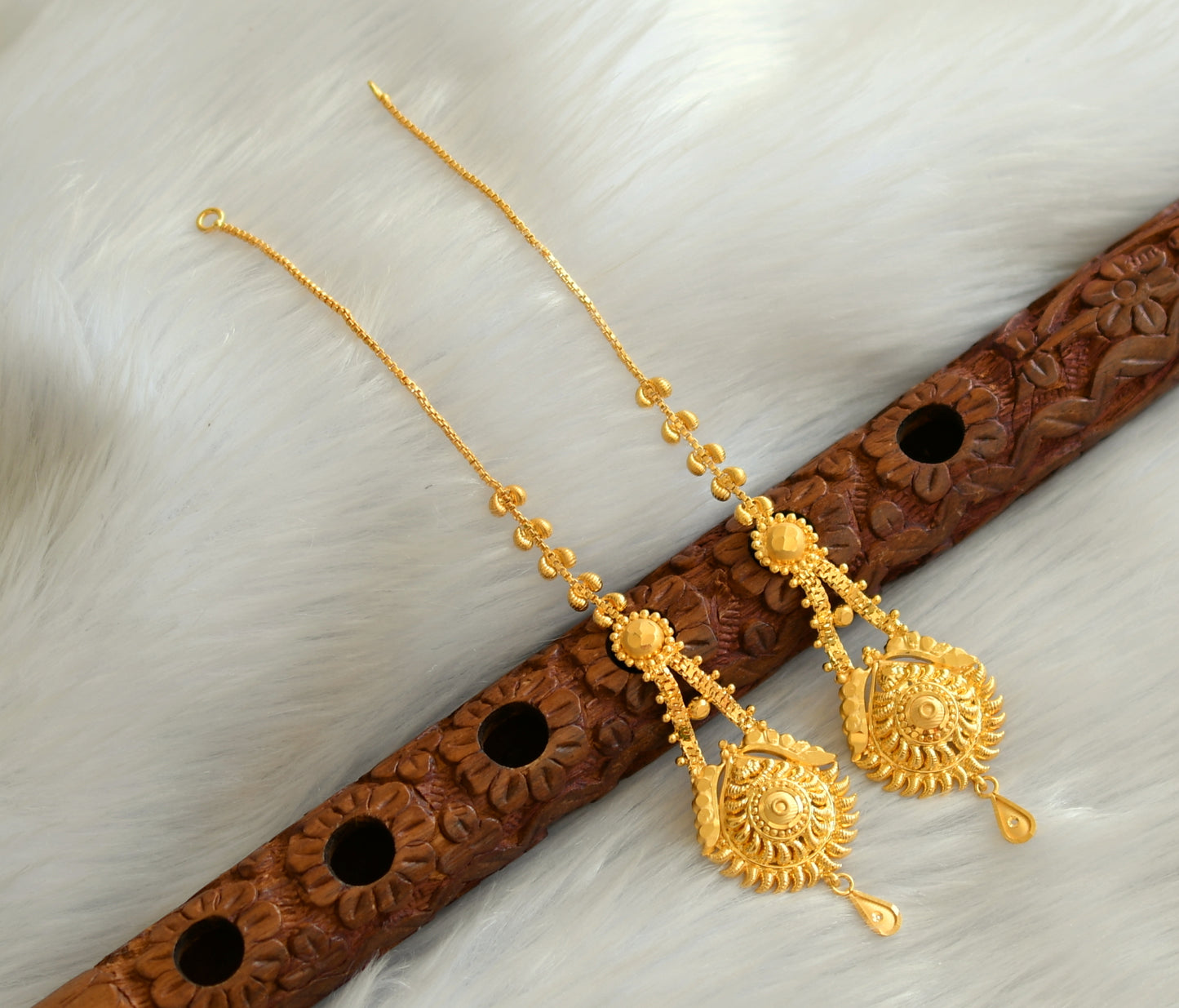 Gold forming Peacock choker necklace set dj-22020