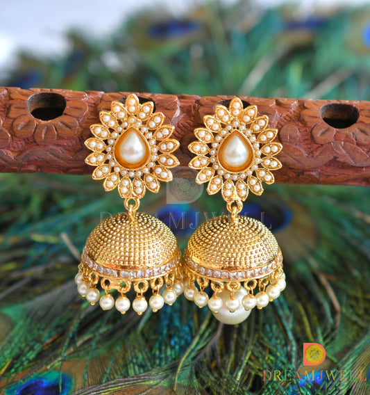 Antique trendy pearl finish jhumkkas dj-01571