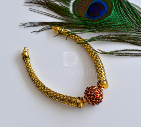 Antique gold tone kemp Rudhra ball choker dj-29818