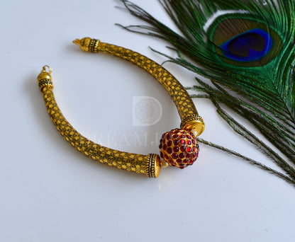 Antique gold tone kemp Rudhra ball choker dj-29818