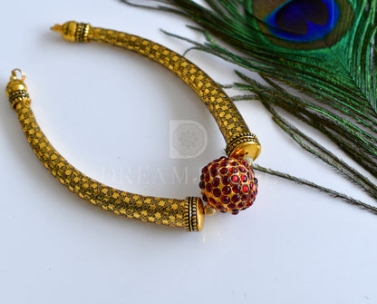 Antique gold tone kemp Rudhra ball choker dj-29818