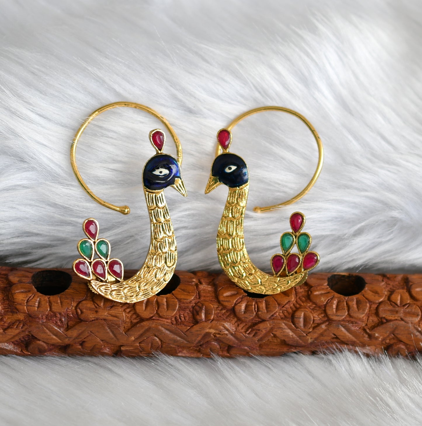 Antique gold tone peacock Ear cuffs dj-01971
