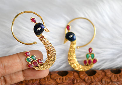 Antique gold tone peacock Ear cuffs dj-01971