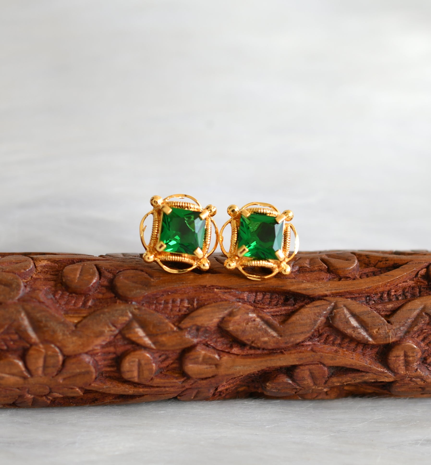 2 Carat Emerald Earrings Handmade Panna Earrings  Shraddha Shree Gems