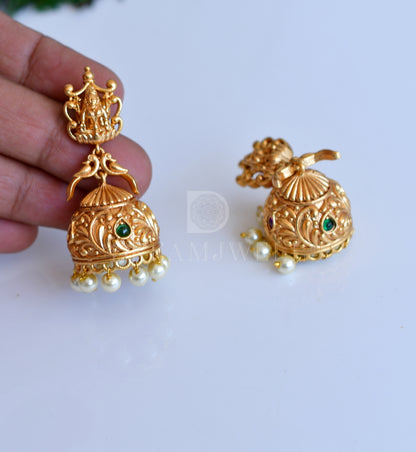 Matte finish Lakshmi coin Haar set dj-35761