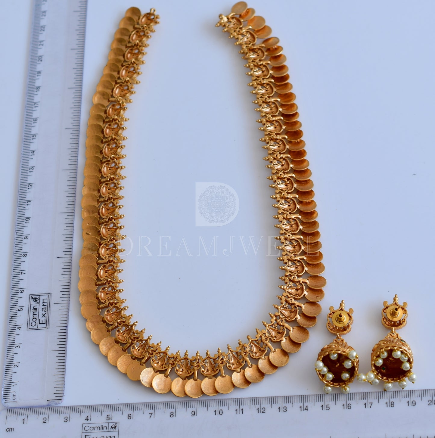 Matte finish Lakshmi coin Haar set dj-35761