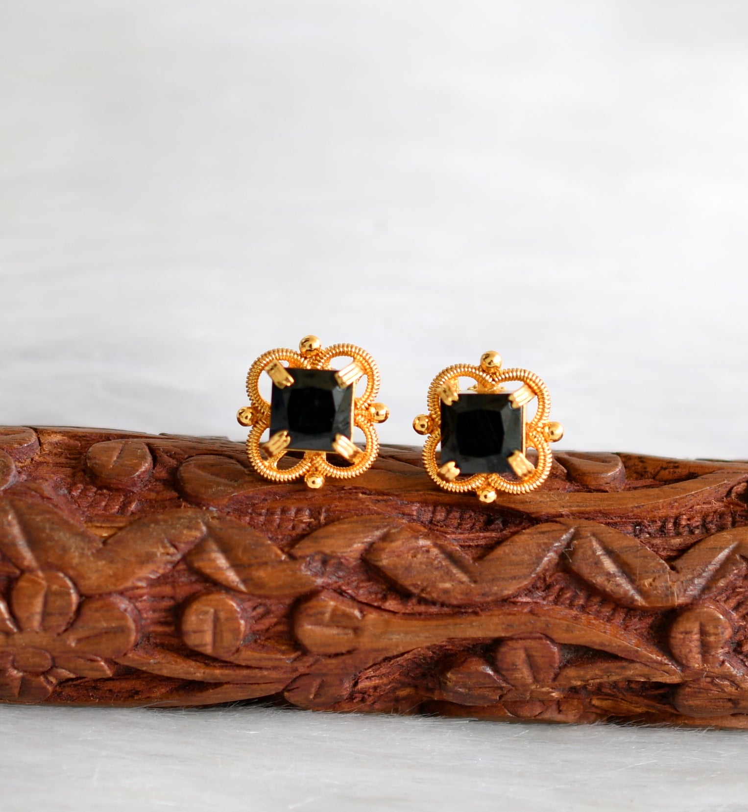 Gold Pebble Black Diamond Stud Earrings – Rona Fisher Jewelry