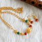 Gold tone handmade maroon-green balls necklace set dj-02572