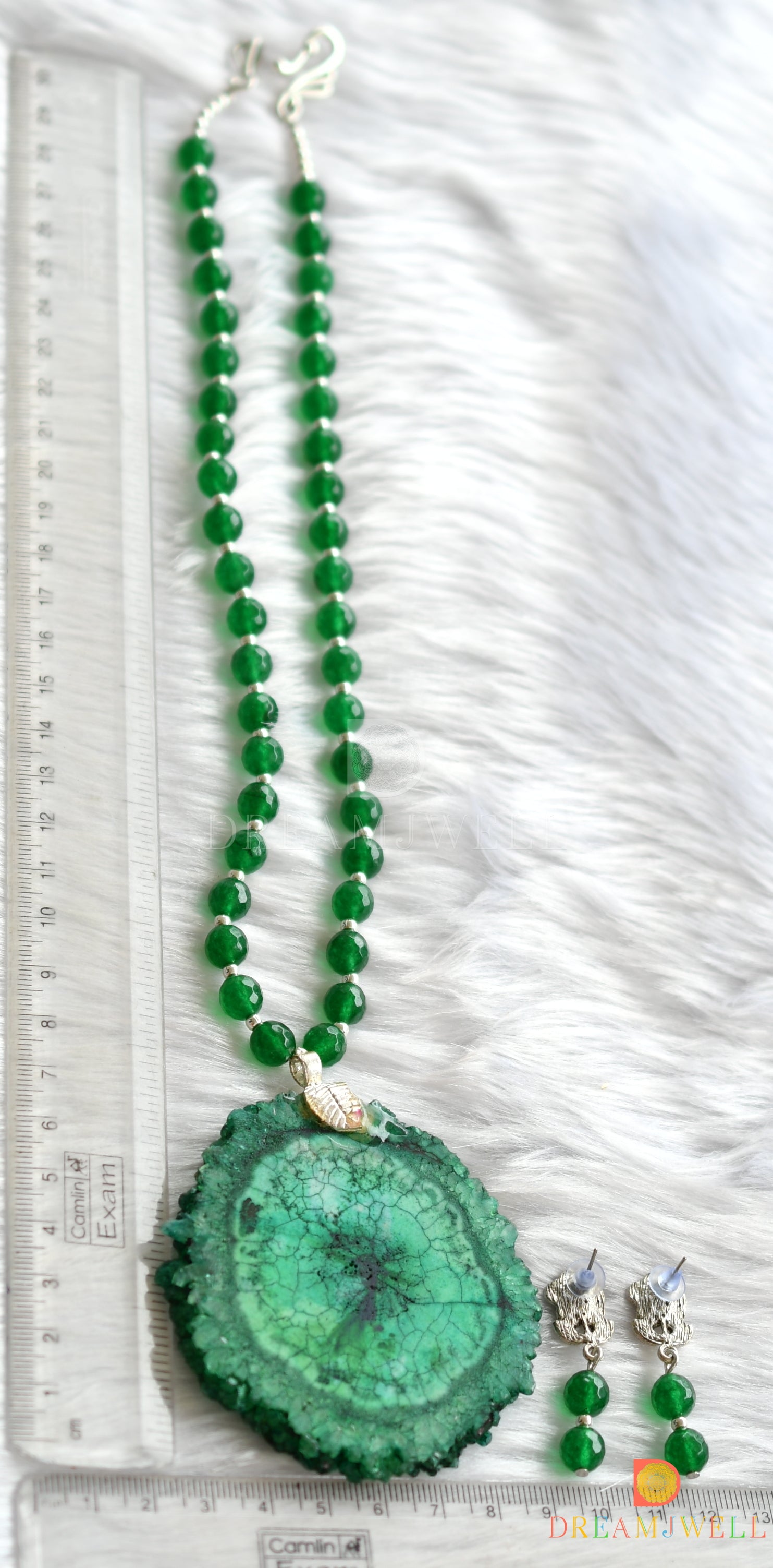 2 Layer (Light Green) Agate Necklace with Onyx Beads