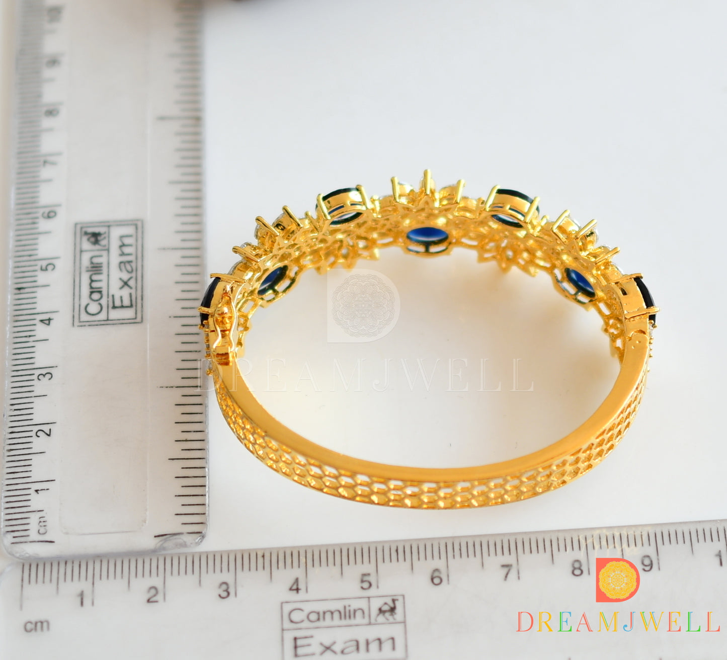Gold tone Cz Blue Bracelet dj-17862