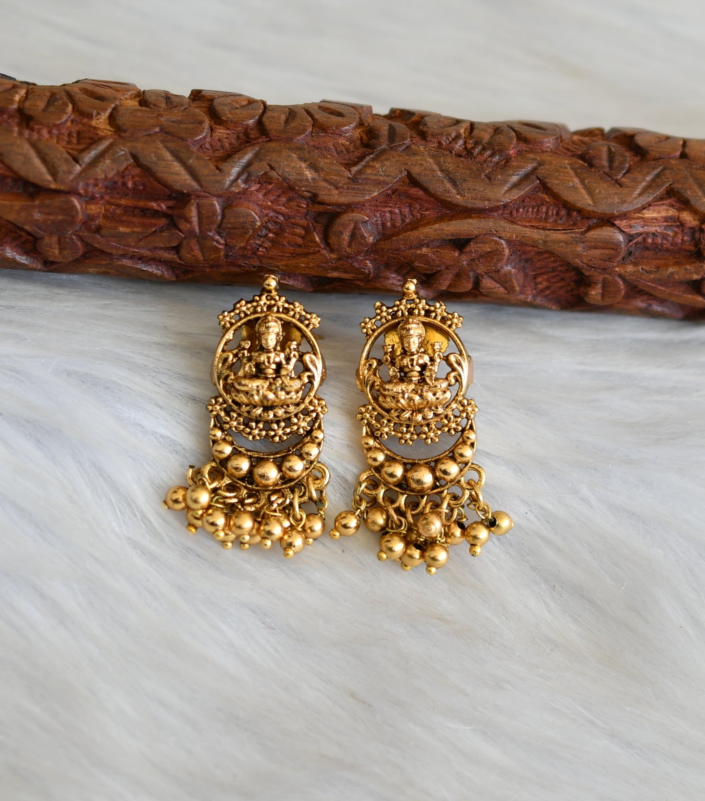Matte finish cluster Lakshmi earrings dj-41564