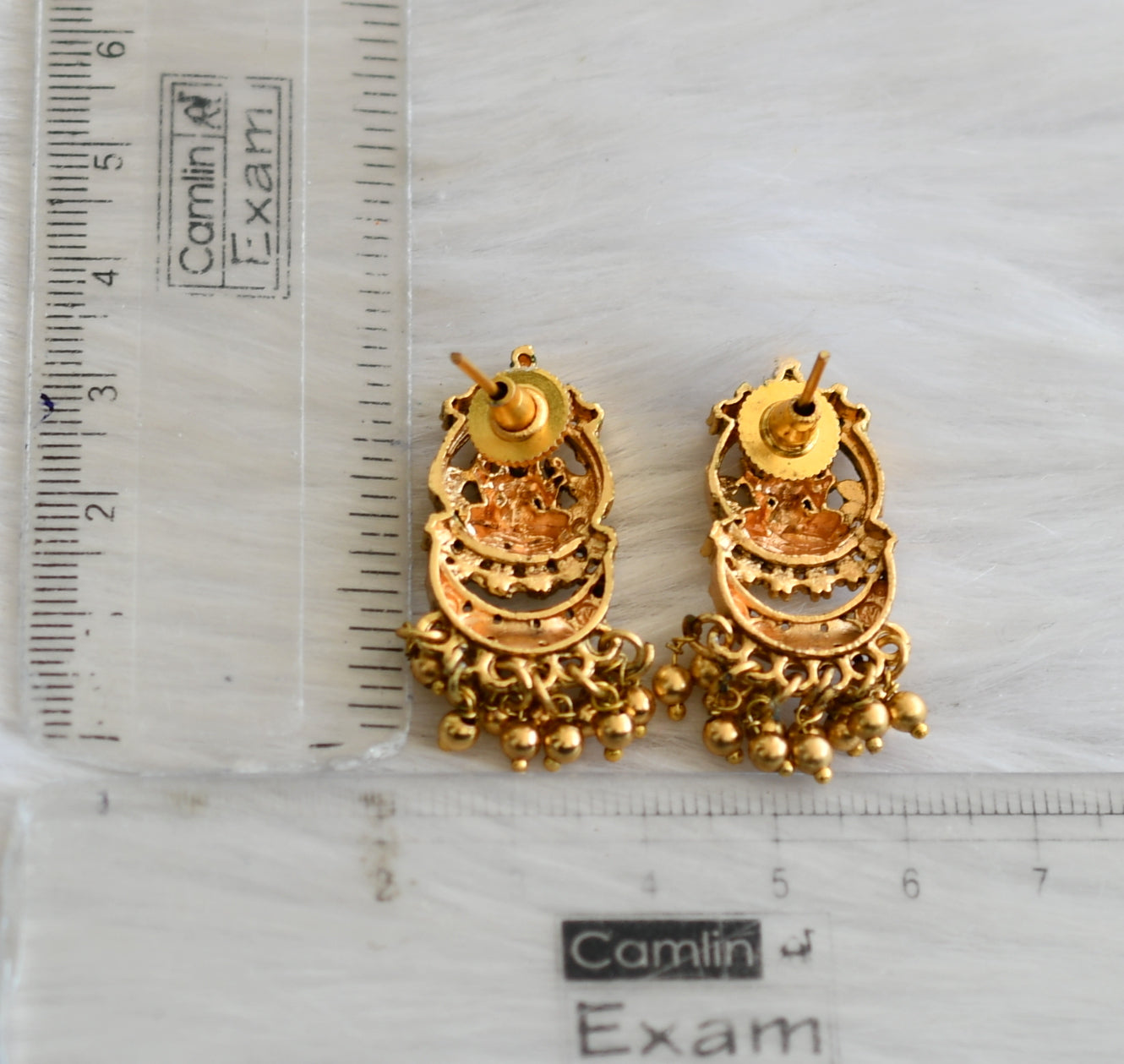 Matte finish cluster Lakshmi earrings dj-41564