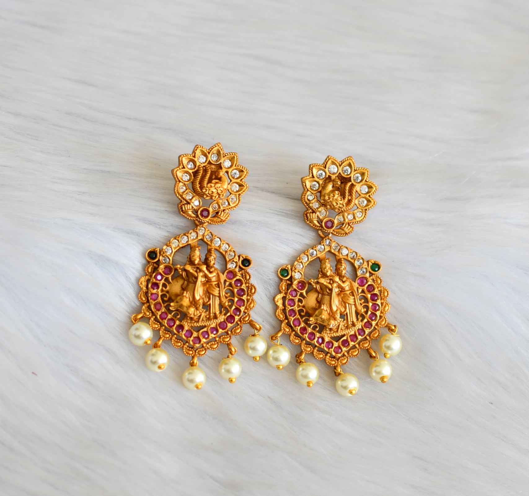 Latest Hand Painted Radha Krishna Earrings | Royal Dubai Jewellers