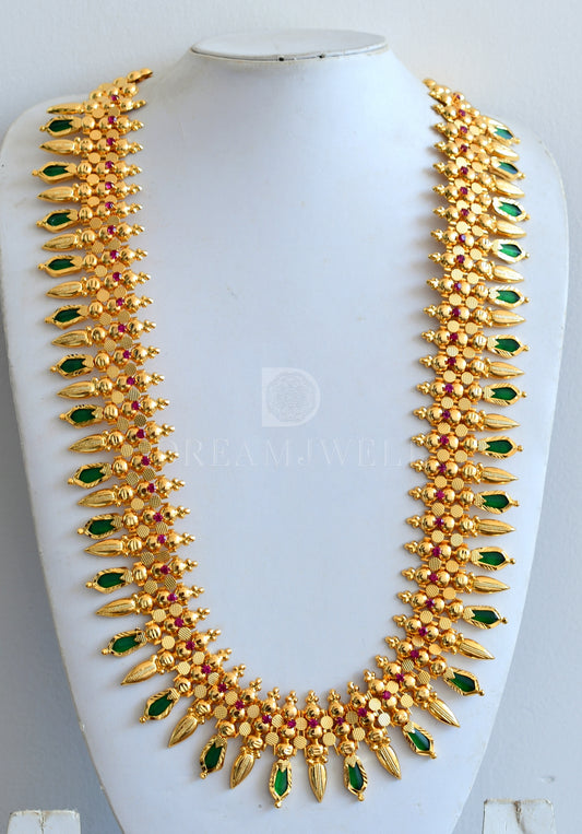 Gold tone Pink-green Nagapadam Kerala style Haar dj-35790