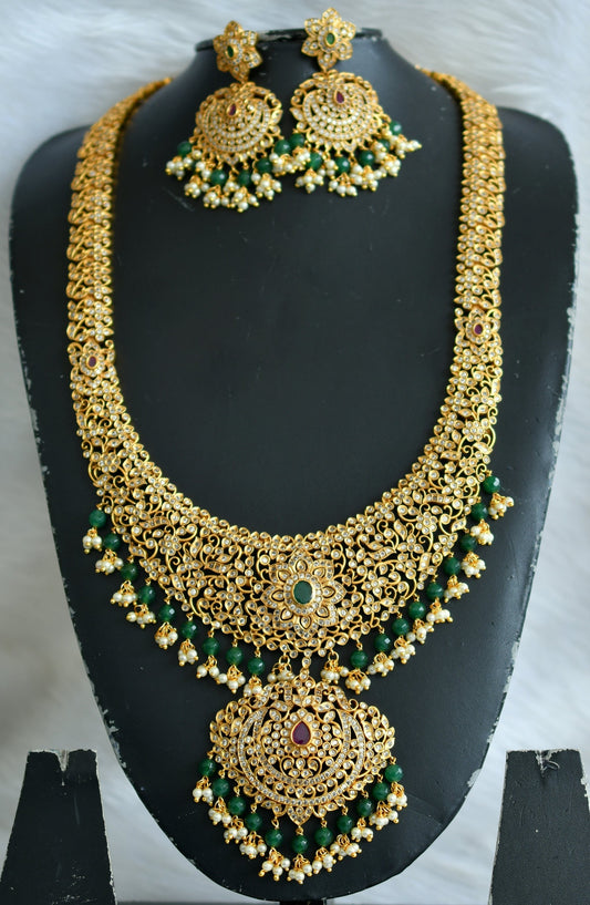 Matte finish ruby-emerald-white haar set dj-39597