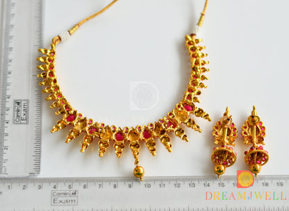 Antique kemp Lakshmi coin necklace set dj-17541