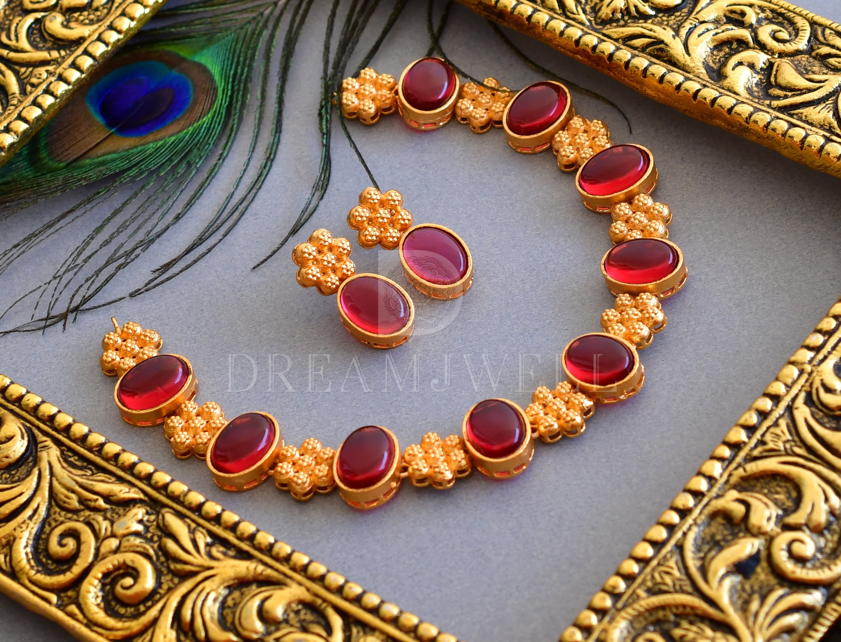 DREAMJWELL - Beautiful matte finish pink big stone sufi