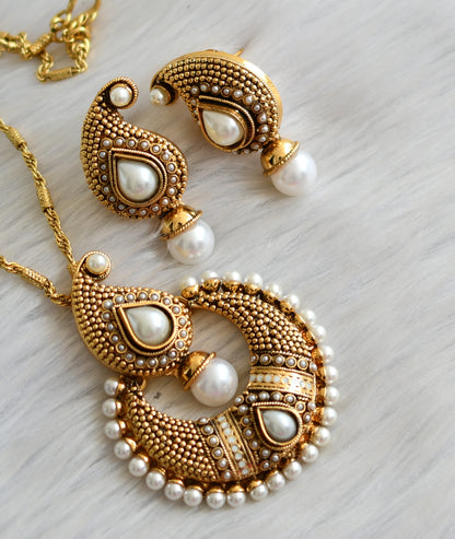 Antique pearl mango bali necklace set dj-16454