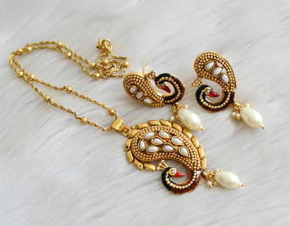 Antique pearl peacock necklace set dj-06537