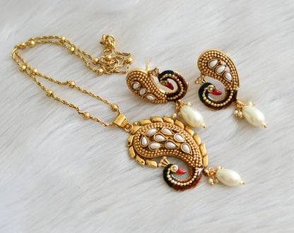 Antique pearl peacock necklace set dj-06537