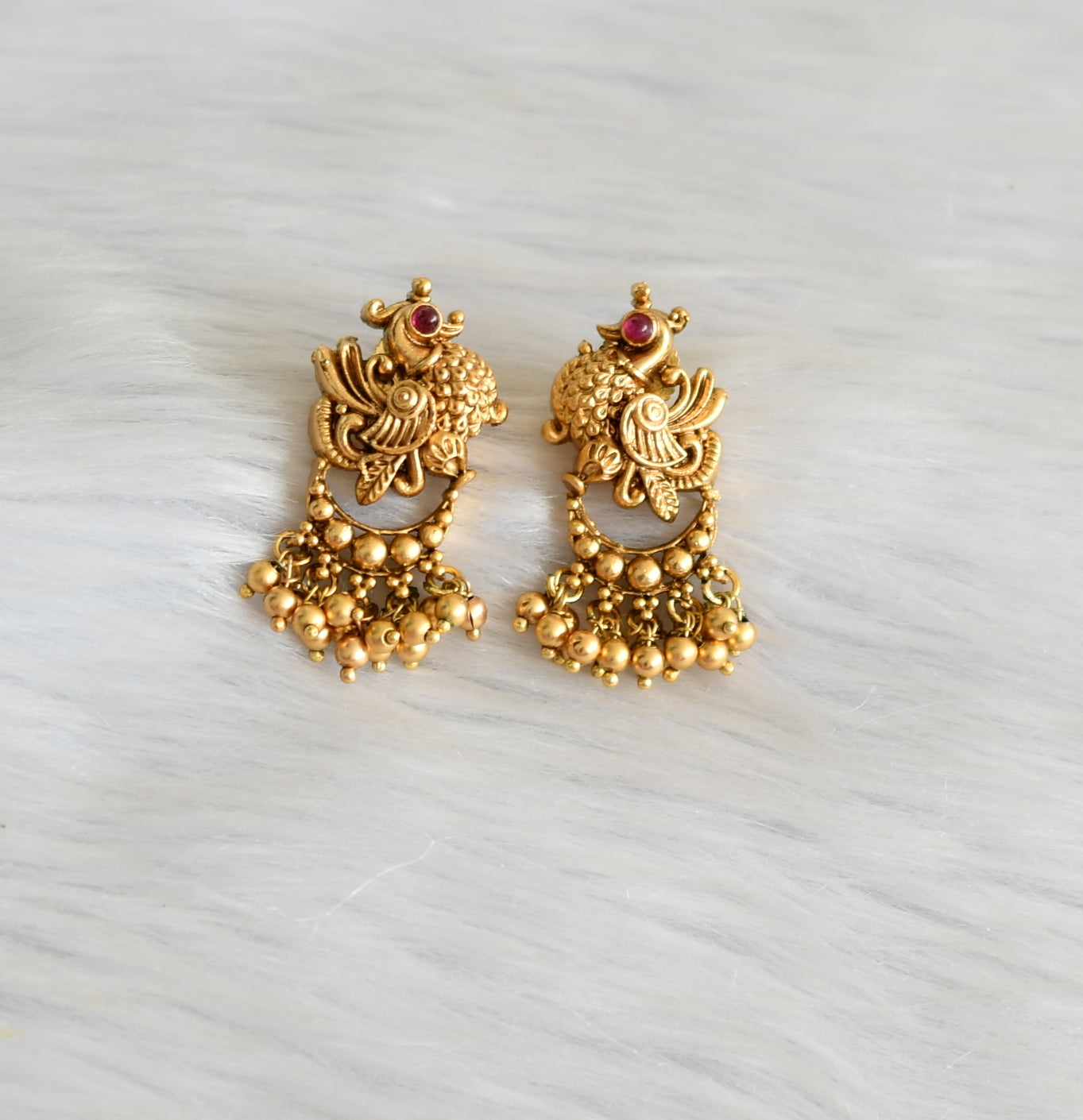 Temple Jewellery Earrings -Jhumkas in 22K Gold -Indian Gold Jewelry -Buy  Online