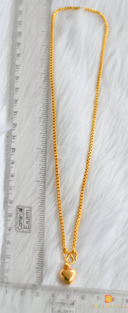 Gold tone heart pendant with chain dj-37301