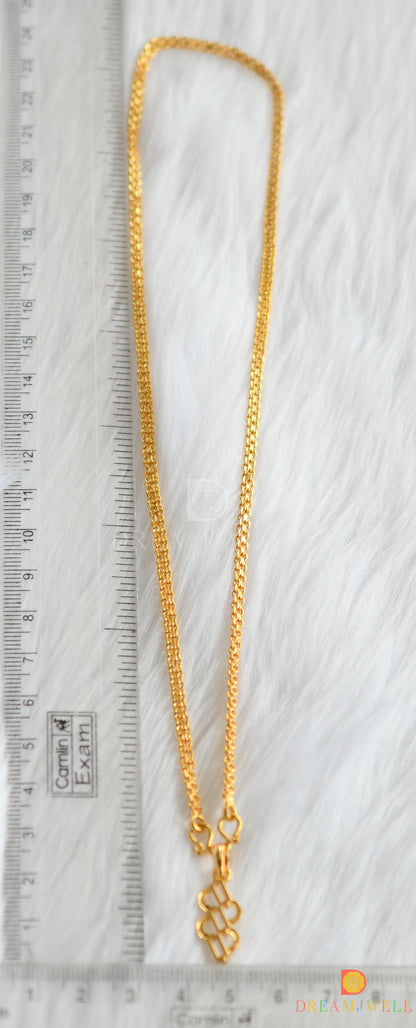 Gold tone white stone pendant with chain dj-37302