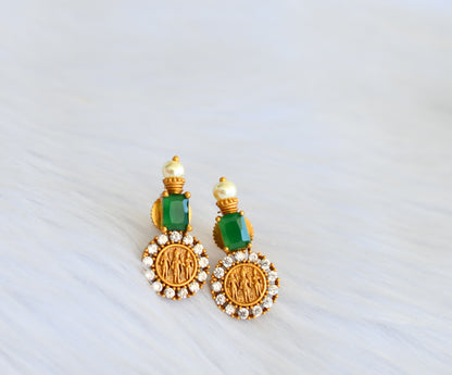 Matte finish cz ruby-green-white Ram parivar haar set dj-32498