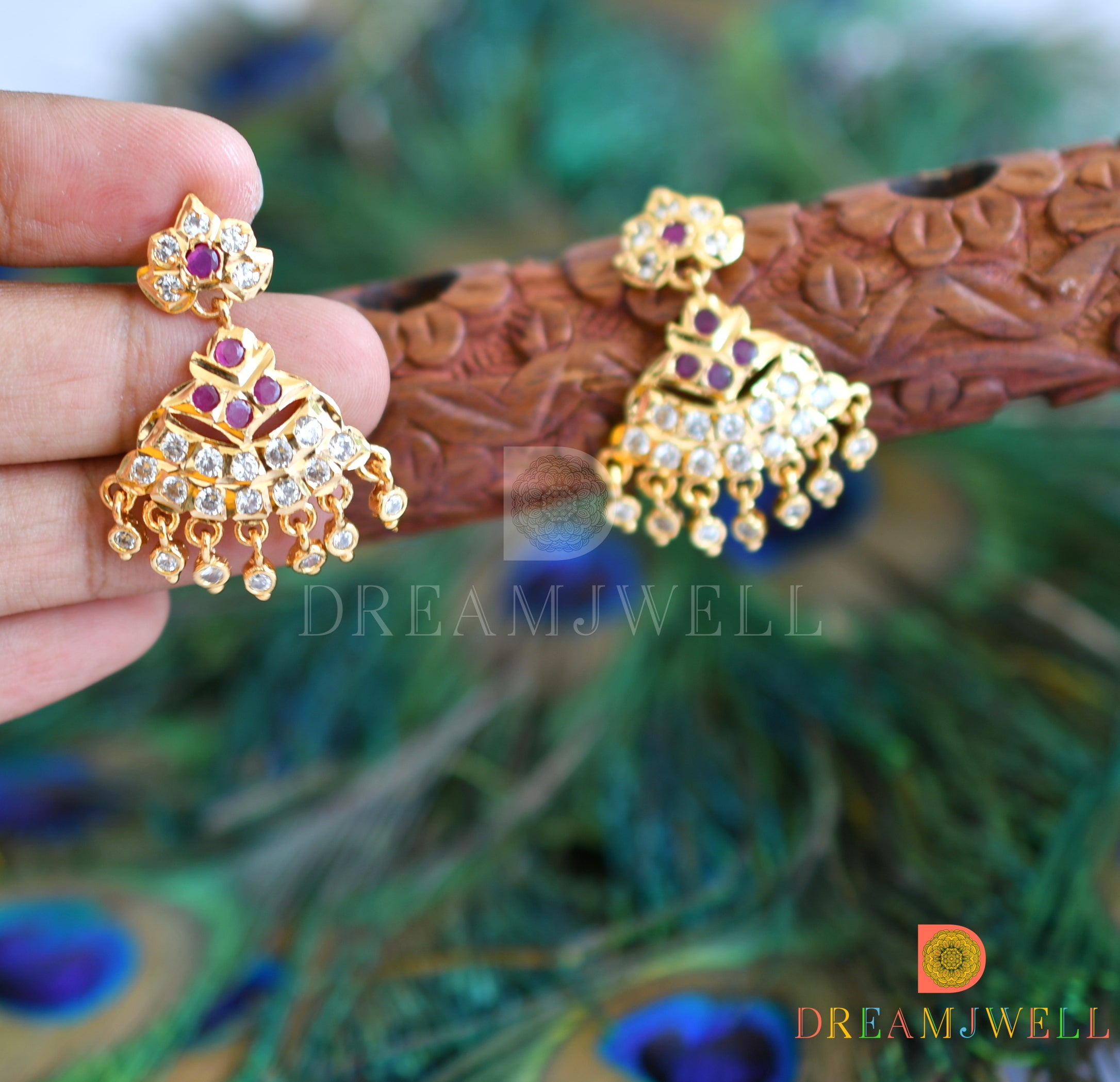 CZ Rose Gold Earrings/ Cubic Zirconia Chandbali/ Rose Gold Statement  Earrings/ CZ Indian Jewelry/ Bridal Indian Jewelry/ CZ Ethnic Earrings -  Etsy