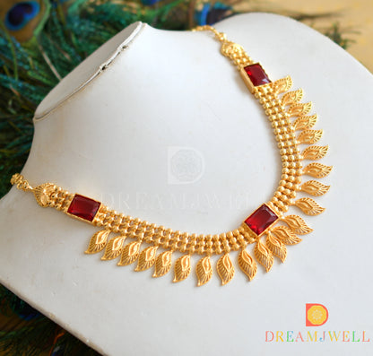 Gold tone Mango block stone Kerala style Necklace