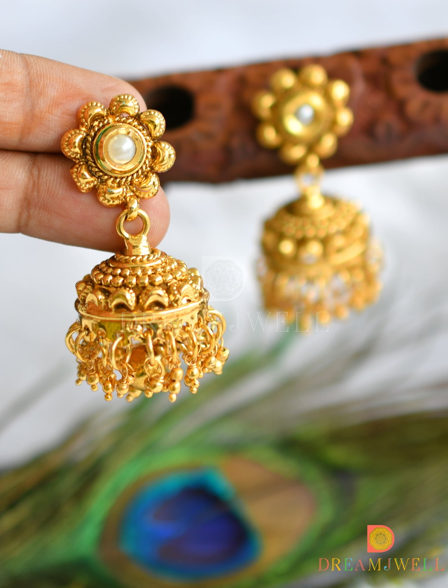 Antique pearl jhumkka dj-37318