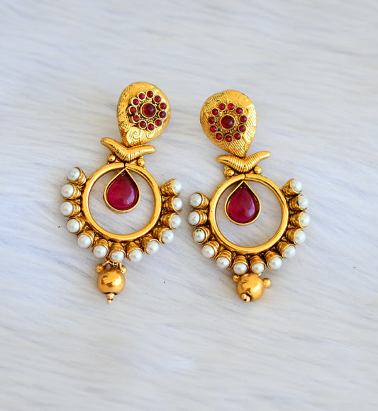 Antique gold tone kemp pearl earrings dj-25135