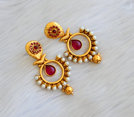 Antique gold tone kemp pearl earrings dj-25135