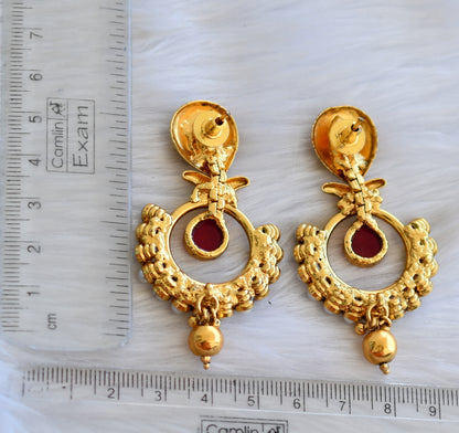 Antique gold tone kemp pearl earrings dj-25135