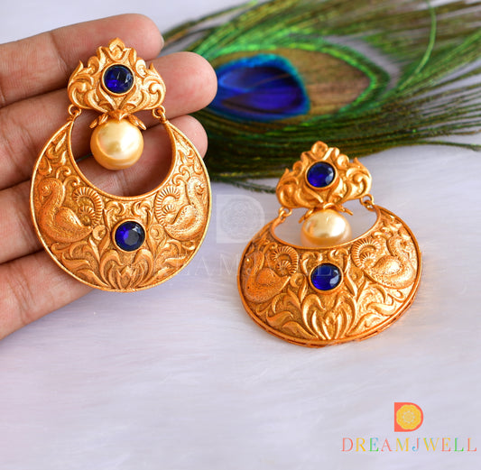 Matte finish blue bali earrings dj-38074