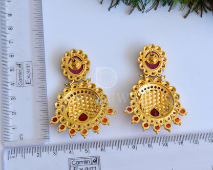 Matte Finish Maroon Party Wear Earrings dj-04844