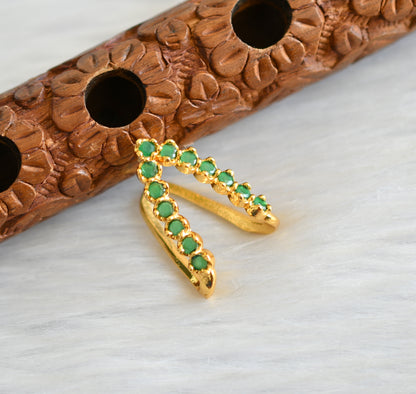 Gold tone green stone vanki finger ring dj-41633