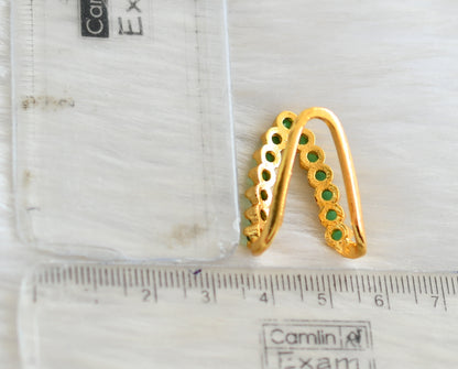 Gold tone green stone vanki finger ring dj-41633