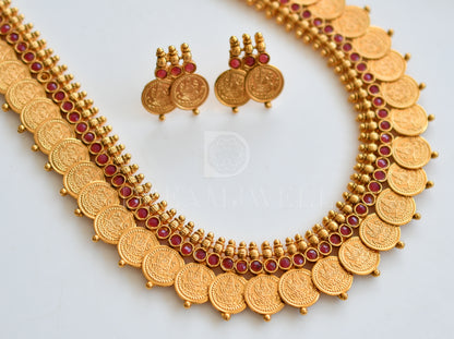 Antique Ruby Lakshmi Coin Haar Set dj-29519