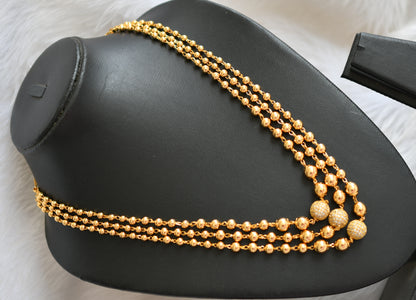 Gold tone white balls multi layer necklace set dj-39625