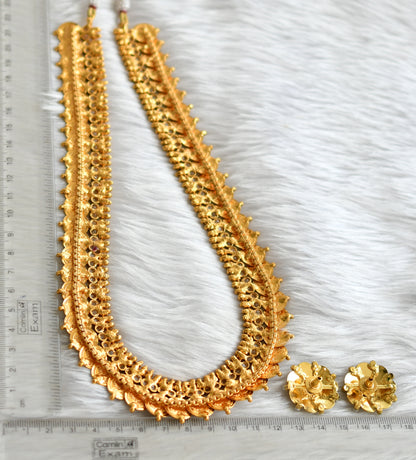 Antique gold tone pearl Lakshmi coin haar set dj-39640