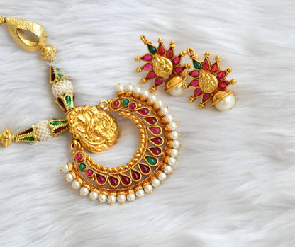 Antique kemp-green bali Lakshmi necklace set dj-39638