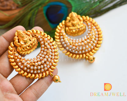 Antique pearl bali Lakshmi earrings dj-04321