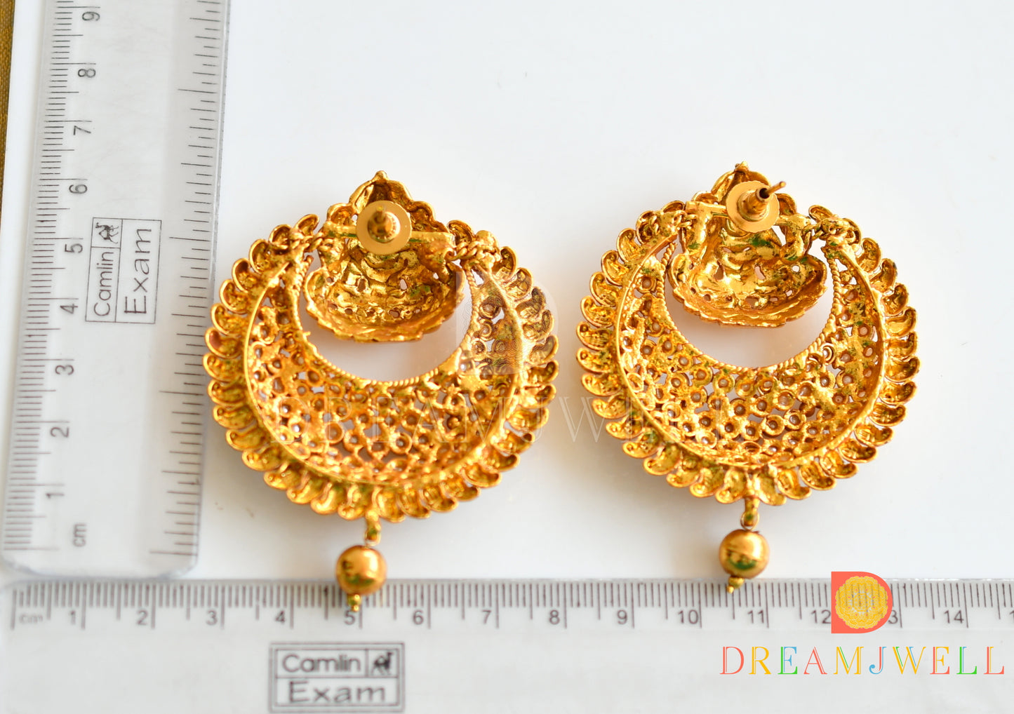 Antique pearl bali Lakshmi earrings dj-04321