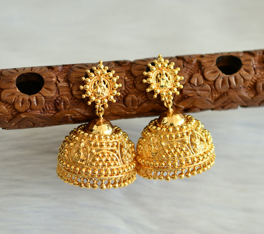 Gold tone Lakshmi Kerala style screw back Jhumkka dj-37025