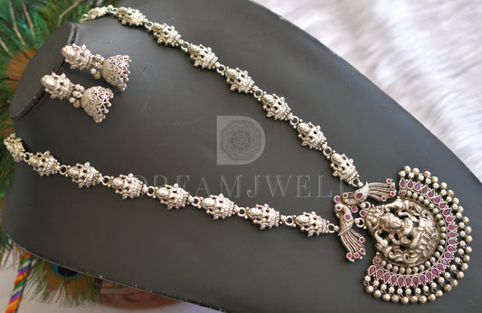 Silver Tone Ruby Lakshmi Haar Set dj-13873