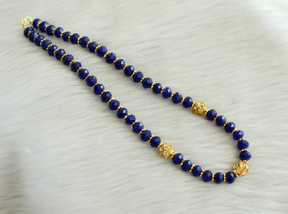 Gold tone blue beaded necklace dj-18987