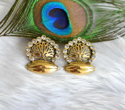 Antique gold tone white Earrings dj-20009