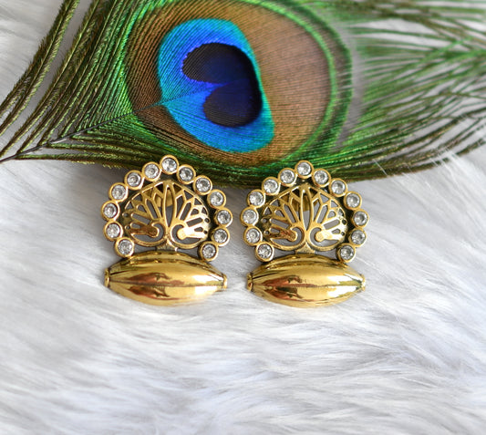 Antique gold tone white Earrings dj-20009